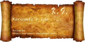 Kercsmár Ida névjegykártya