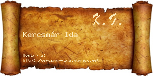 Kercsmár Ida névjegykártya