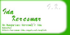 ida kercsmar business card